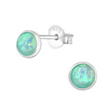 Round - 925 Sterling Silver Semi-Precious Stud Earrings SD32037