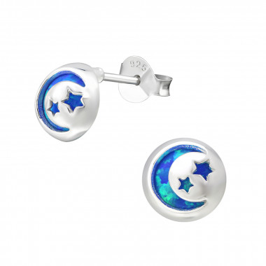 Night Sky - 925 Sterling Silver Semi-Precious Stud Earrings SD33755