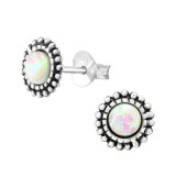 Round - 925 Sterling Silver Semi-Precious Stud Earrings SD38649