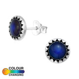 Round - 925 Sterling Silver Semi-Precious Stud Earrings SD38786