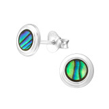 Round - 925 Sterling Silver Semi-Precious Stud Earrings SD38875