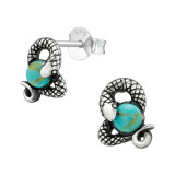 Snake - 925 Sterling Silver Semi-Precious Stud Earrings SD39520