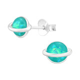 Saturn - 925 Sterling Silver Semi-Precious Stud Earrings SD43544