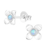 Flower - 925 Sterling Silver Semi-Precious Stud Earrings SD44578