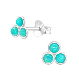 Geometric - 925 Sterling Silver Semi-Precious Stud Earrings SD44639