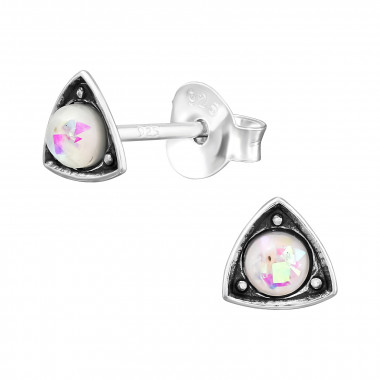 Geometric - 925 Sterling Silver Semi-Precious Stud Earrings SD45392