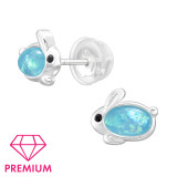 Rabbit - 925 Sterling Silver Semi-Precious Stud Earrings SD46302