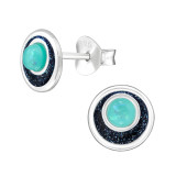 Disc - 925 Sterling Silver Semi-Precious Stud Earrings SD46584