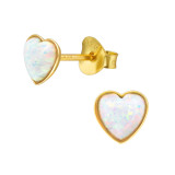 Heart - 925 Sterling Silver Semi-Precious Stud Earrings SD46652