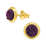 Round - 925 Sterling Silver Semi-Precious Stud Earrings SD46973