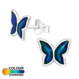 Butterfly - 925 Sterling Silver Semi-Precious Stud Earrings SD47082