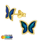 Butterfly - 925 Sterling Silver Semi-Precious Stud Earrings SD47083