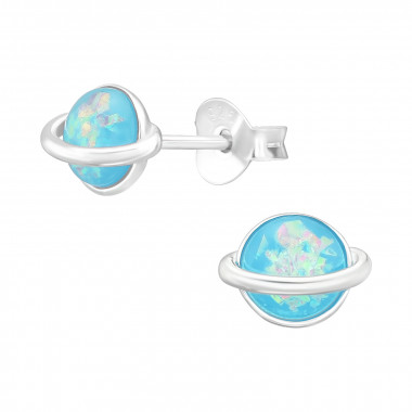 Saturn - 925 Sterling Silver Semi-Precious Stud Earrings SD47293
