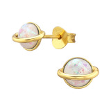 Saturn - 925 Sterling Silver Semi-Precious Stud Earrings SD47294