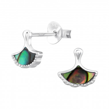 Leaf - 925 Sterling Silver Semi-Precious Stud Earrings SD47718