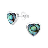 Heart - 925 Sterling Silver Semi-Precious Stud Earrings SD48484