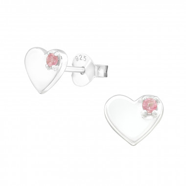 Heart - 925 Sterling Silver Semi-Precious Stud Earrings SD5051