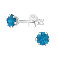 Round - 925 Sterling Silver Stud Earrings with Crystals SD24390 Round - 925 Sterling Silver Stud Earrings with Crystals SD24390