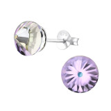 Cone - 925 Sterling Silver Stud Earrings with Crystals SD24575