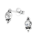 Marquise - 925 Sterling Silver Stud Earrings with Crystals SD31071