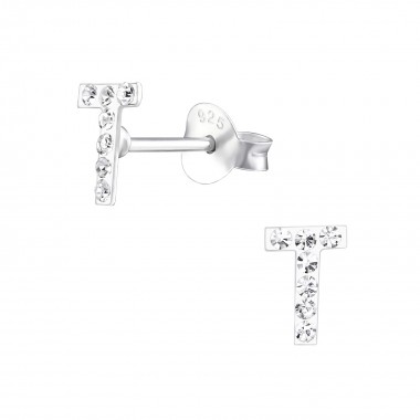 'e' - 925 Sterling Silver Stud Earrings with Crystals SD31450