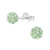 Ball - 925 Sterling Silver Stud Earrings with Crystals SD39269