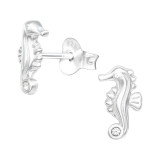 Seahorse - 925 Sterling Silver Stud Earrings with Crystals SD41329