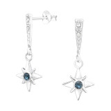 Northern Star - 925 Sterling Silver Stud Earrings with Crystals SD43776