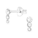 Geometric - 925 Sterling Silver Stud Earrings with Crystals SD45029