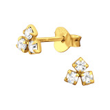 Cluster - 925 Sterling Silver Stud Earrings with Crystals SD46843