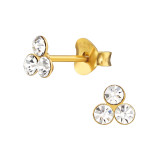 Triangle - 925 Sterling Silver Stud Earrings with Crystals SD49731