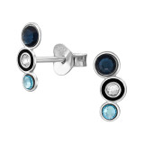 Climber - 925 Sterling Silver Stud Earrings with Crystals SD50689