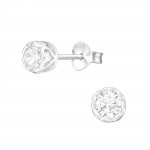 Round - 925 Sterling Silver Stud Earrings with CZ SD14418 Round - 925 Sterling Silver Stud Earrings with CZ SD14418