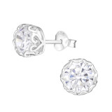 Round - 925 Sterling Silver Stud Earrings with CZ SD15506