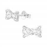Bow Tie - 925 Sterling Silver Stud Earrings with CZ SD16166 Bow Tie - 925 Sterling Silver Stud Earrings with CZ SD16166