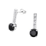 Round - 925 Sterling Silver Stud Earrings with CZ SD20326