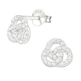 Curl - 925 Sterling Silver Stud Earrings with CZ SD21997