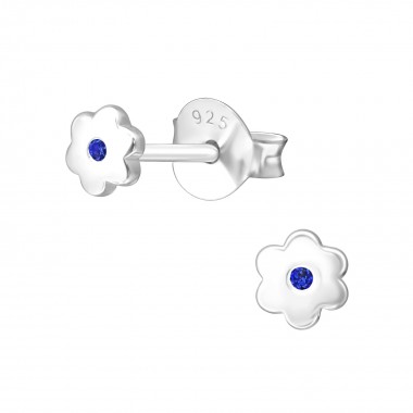 Flower - 925 Sterling Silver Stud Earrings with CZ SD27238