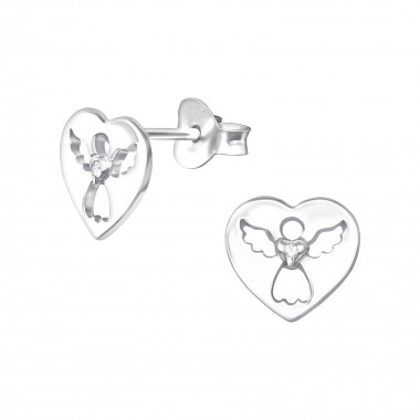 Angel - 925 Sterling Silver Stud Earrings with CZ SD33878