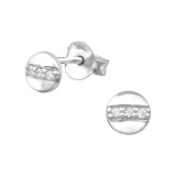 Round - 925 Sterling Silver Stud Earrings with CZ SD35205