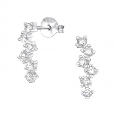 Sparkling - 925 Sterling Silver Stud Earrings with CZ SD35302