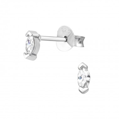 Marquise - 925 Sterling Silver Stud Earrings with CZ SD36137