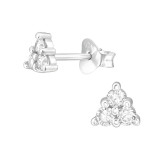 Triangle - 925 Sterling Silver Stud Earrings with CZ SD36138