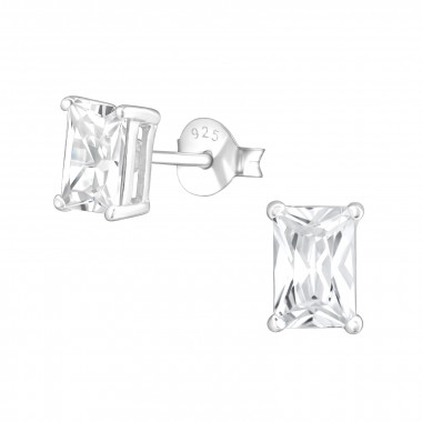 Bagutte - 925 Sterling Silver Stud Earrings with CZ SD36427