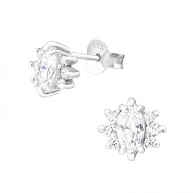 Sparkling - 925 Sterling Silver Stud Earrings with CZ SD36643