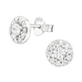 Round - 925 Sterling Silver Stud Earrings with CZ SD36790