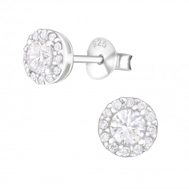 Sparkling - 925 Sterling Silver Stud Earrings with CZ SD36801
