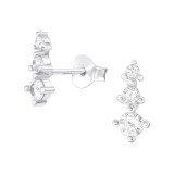 Sparkling - 925 Sterling Silver Stud Earrings with CZ SD38418