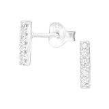 Bar - 925 Sterling Silver Stud Earrings with CZ SD38819
