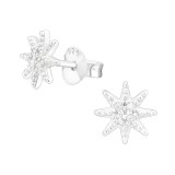 Northern Star - 925 Sterling Silver Stud Earrings with CZ SD38827